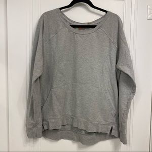 ZELLA Gray Luxe Sport Soft Sweatshirt Top Pockets Grosgrain Detailing XL